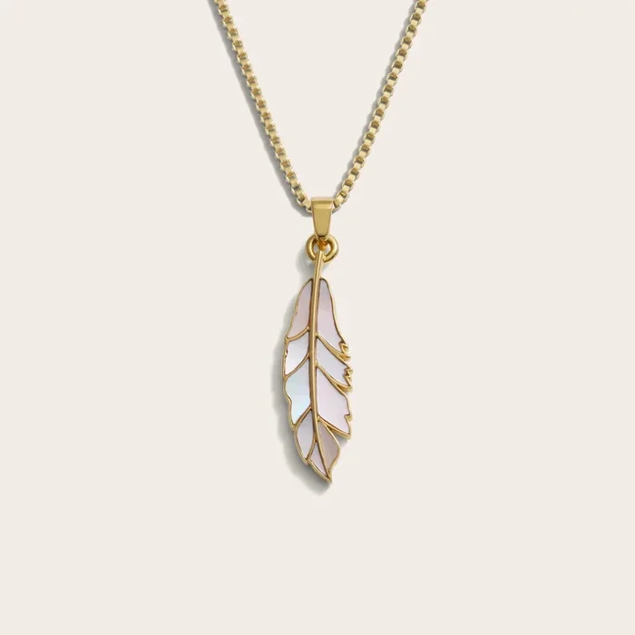 Mother of Pearl Feather Necklace