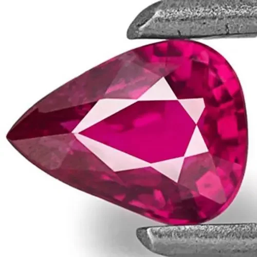 Mozambique Ruby, 0.44 Carats, Deep Pinkish Red Pear