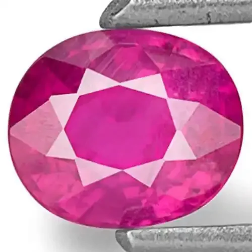 Mozambique Ruby, 0.48 Carats, Deep Pink Red Oval