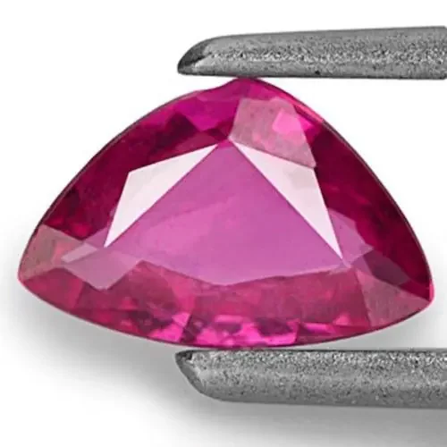 Mozambique Ruby, 0.58 Carats, Intense Purplish Pink Trilliant