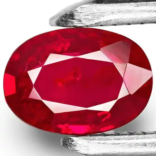 Mozambique Ruby, 0.76 Carats, Deep Pigeon Blood Red Oval