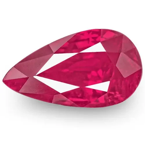 Mozambique Ruby, 1.04 Carats, Bright Velvety Pinkish Red Pear