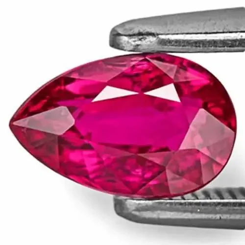 Mozambique Ruby, 1.04 Carats, Fiery Purplish Red Pear