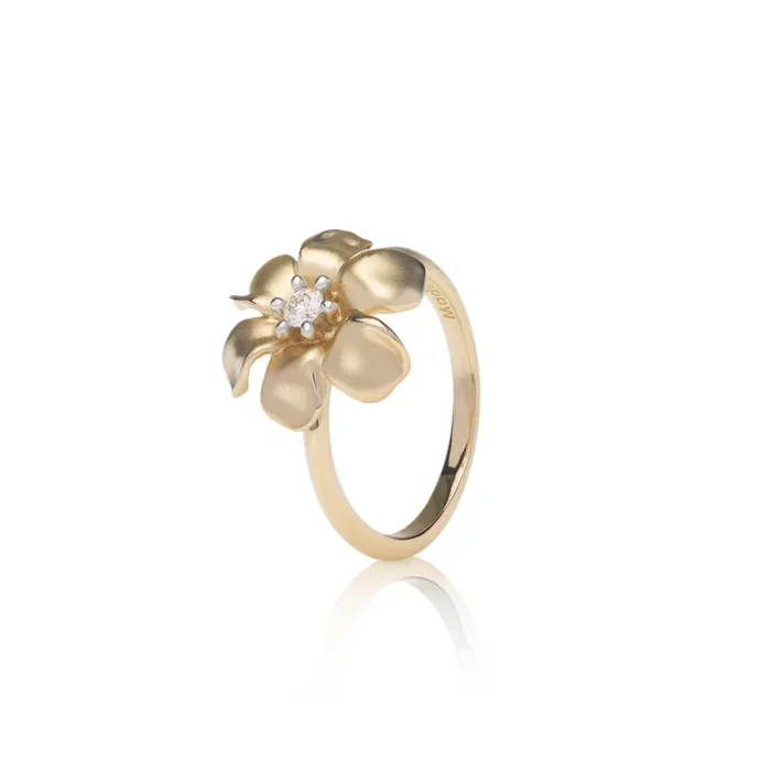Nāʻū Ring in Gold with Diamond – 15mm