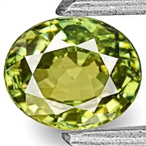 Namibia Demantoid Garnet, 0.65 Carats, Vivid Yellowish Green Oval