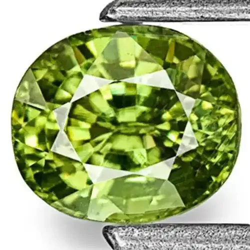Namibia Demantoid Garnet, 0.67 Carats, Bright Deep Green Oval