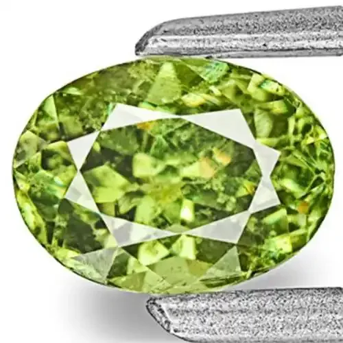 Namibia Demantoid Garnet, 0.75 Carats, Vivid Neon Green Oval