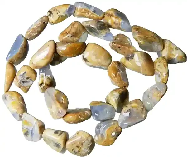 Natural Chalcedony In Matrix Tumbled Beads B853