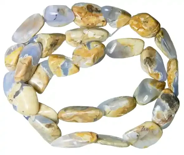 Natural Chalcedony In Matrix Tumbled Beads B855