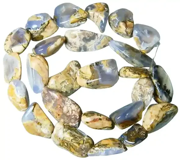 Natural Chalcedony In Matrix Tumbled Beads B857