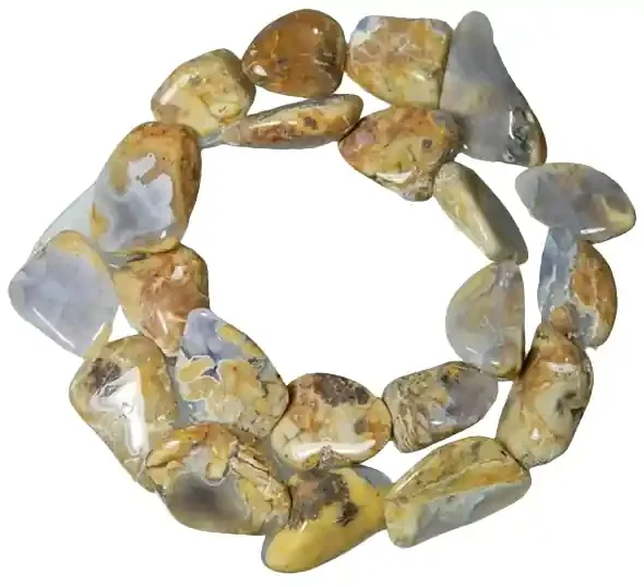 Natural Chalcedony In Matrix Tumbled Beads B870