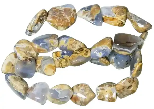 Natural Chalcedony In Matrix Tumbled Beads B872