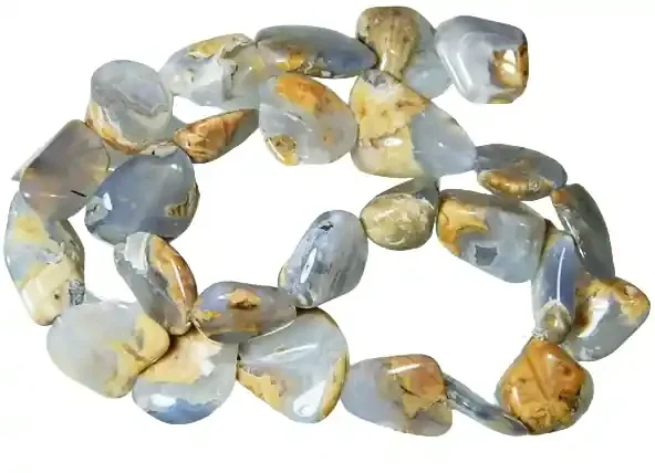 Natural Chalcedony In Matrix Tumbled Beads B873