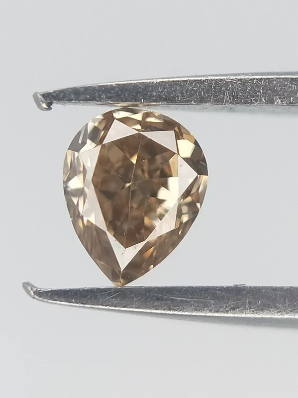 Natural Color Diamond , Pear Brilliant cut Brown Diamonds 0.12 cts