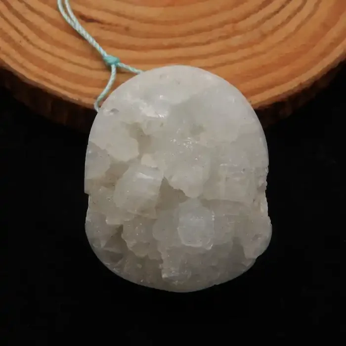 Natural Druzy Quartz Pendant, Rougn Gemstone