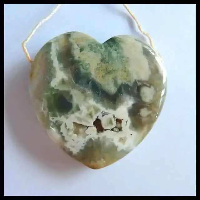 Natural Ocean Jasper Heart Pendant,33x32x8mm,60ct(17060504)
