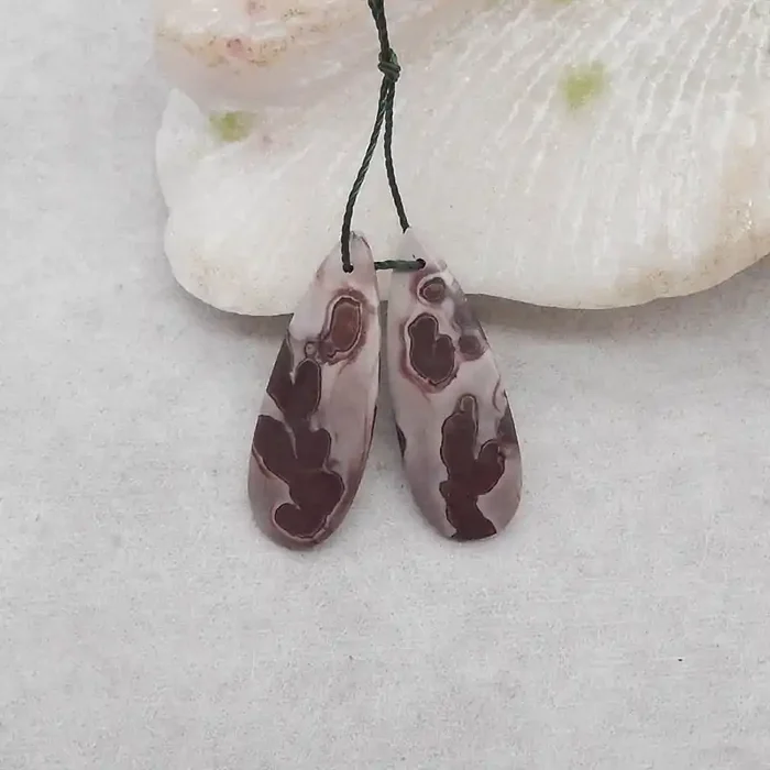 Natural Stone Chohua Jasper Teardrop Gemstone Earring Beads