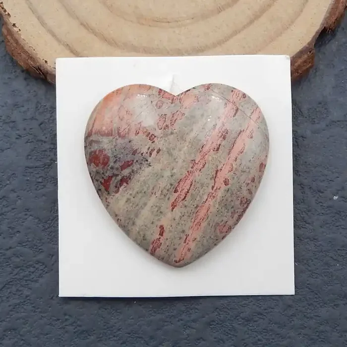 Natural Wood Fossil Gemstone Heart Cabochon
