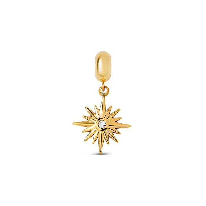 Nautical Star Stone Charm – Gold