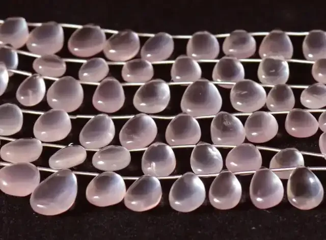 NEW 8-13mm 15 Heart Rose Quartz smooth briolettes RQ002