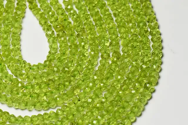 NEW ITEM 2.5-3mm Peridot faceted Israeli beads 14