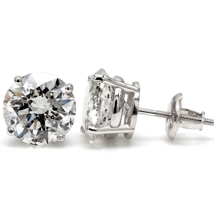 Ninacci 14K White Gold 1.56 Carat Total Diamond Weight Screw Back Stud Earrings