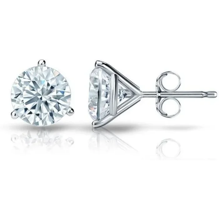 Ninacci 14K White Gold 2.60 Carats H-I/SI1-SI2 Push Back Stud Earrings