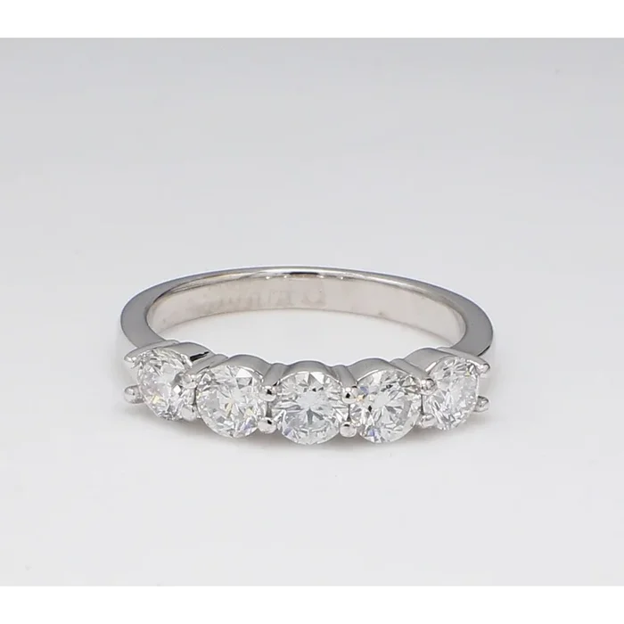 Ninacci 14K White Gold 5-Stone Diamond Band – Elegance Embodied