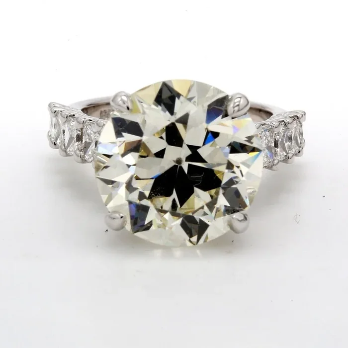 Ninacci 18K White Gold 2.00 Carats Semi-Mount Radiant Cut Diamond Ring – Size 6.25