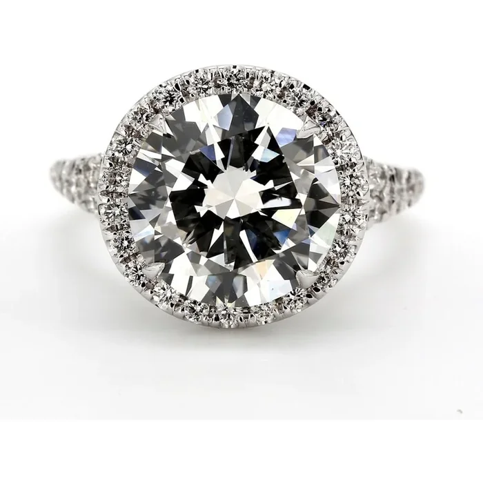 Ninacci 18K White Gold Halo Semi-Mount Engagement Ring with Prong Set Round Diamonds – 0.62 Carats Total Weight – Size 6.5