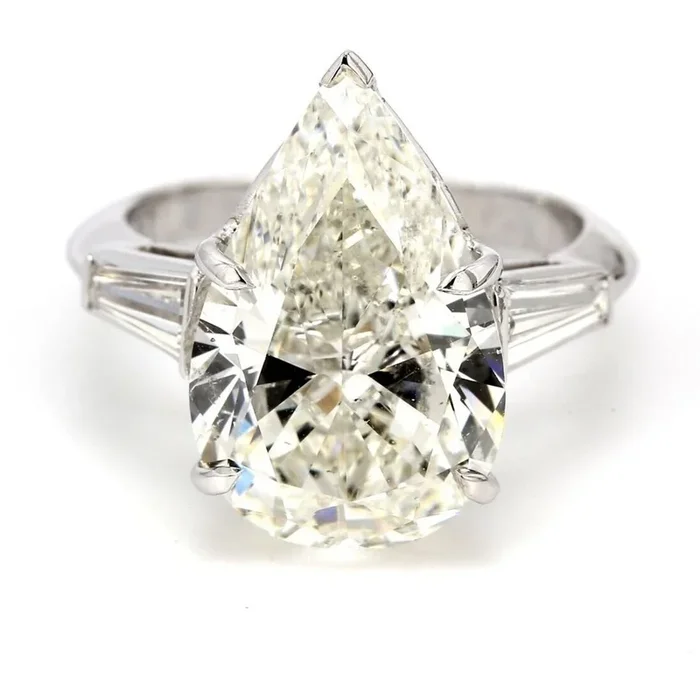 Ninacci Platinum 3-Stone Semi-Mount Ring with Tapered Baguette Diamonds – 8.02 Carat Total Diamond Weight – Size 5.5