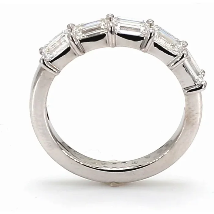 Ninacci Platinum 5-Stone East-to-West Diamond Band – 1.55 Carat Total Diamond Weight – Size 6