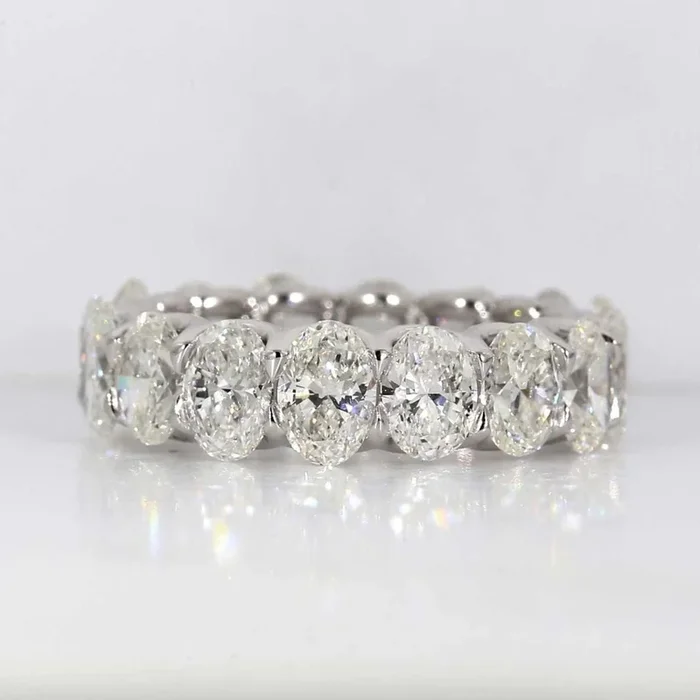 Ninacci Platinum 6.55 Carats Oval Diamond Eternity Band in – Size 6.25