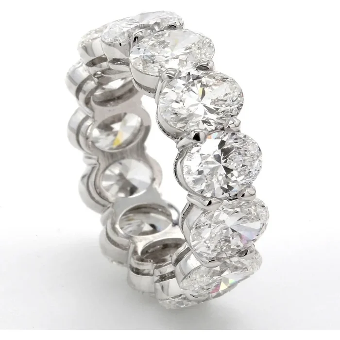 Ninacci Platinum Elegance 9.15 Carats Oval Diamond Eternity Band – D-F/SI1 – Size 5