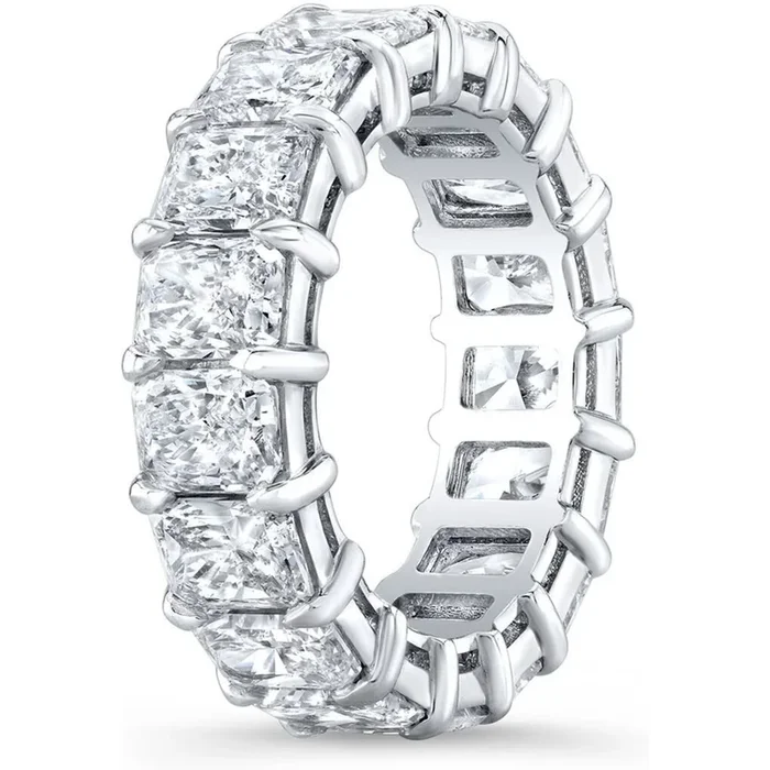 Ninacci Platinum Radiant Cut Diamond Eternity Band – 4.77 Carat Total Diamond Weight – Size 5.25