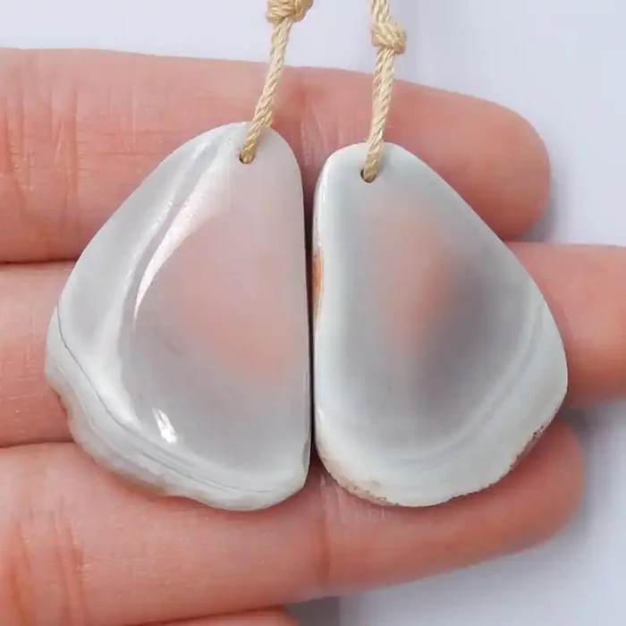Nugget Agate Earrings ,Handmade Gemstone ,Triangle Earrings,Lucky Stone B74
