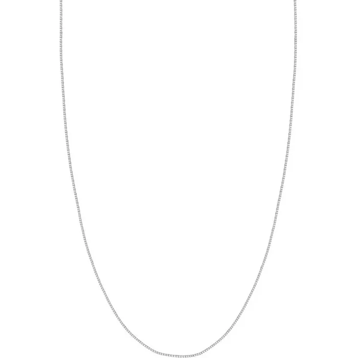 Olas d’Oro 16″ Necklace – 14K White Gold 0.96mm Box Chain with Lobster Lock