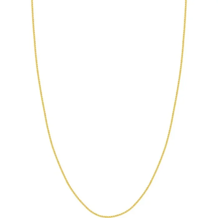 Olas d’Oro 16″ Necklace – 18K Yellow Gold 1.65mm Wheat Chain with Lobster Lock