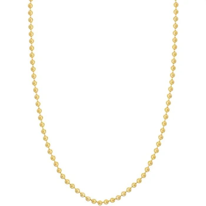 Olas d’Oro 18″ Necklace – 14K Yellow Gold 4mm Bead Chain