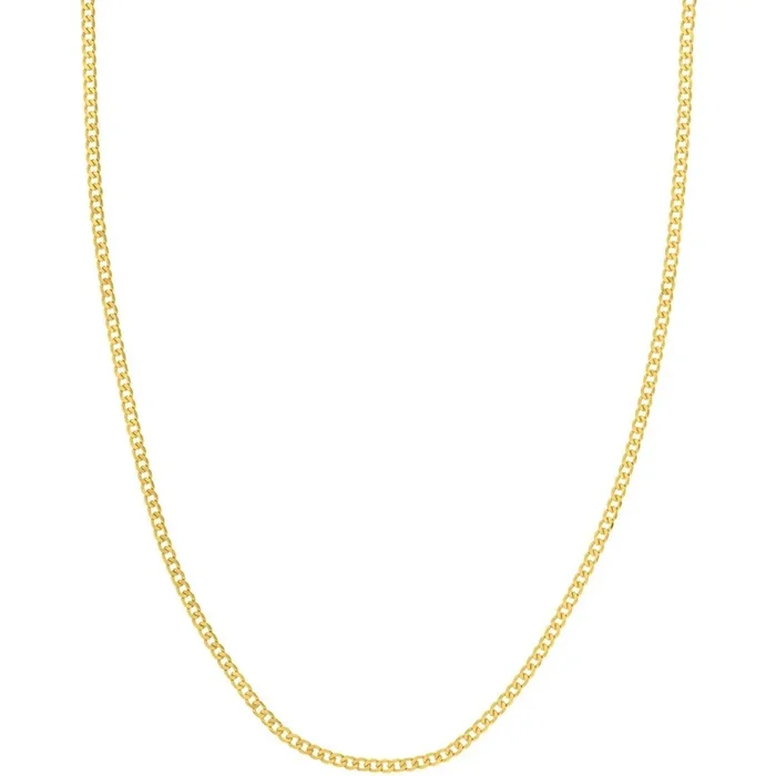 Olas d’Oro 20″ Necklace – 14K Yellow Gold 2.70mm Diamond Cut Open Curb with Lobster Lock