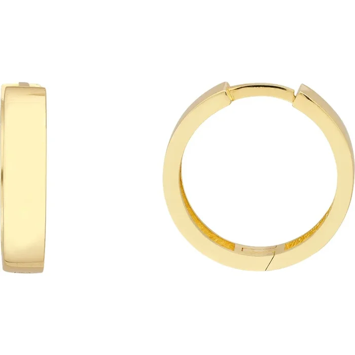 Olas d’Oro Earrings – 14K Yellow Gold Medium Round Huggie Earrings