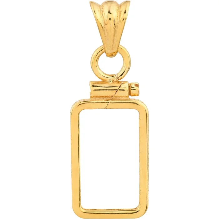 Olas d’Oro Necklace – 14K Yellow Gold Pamp Suisse Lady Fortuna 1 gram Screw Top Plain Coin Bezel