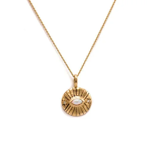Opal and Diamond Cosmic Wheel Necklace