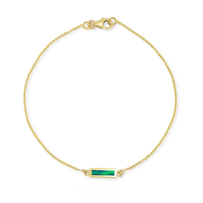 Opal Inlay Bar Bracelet