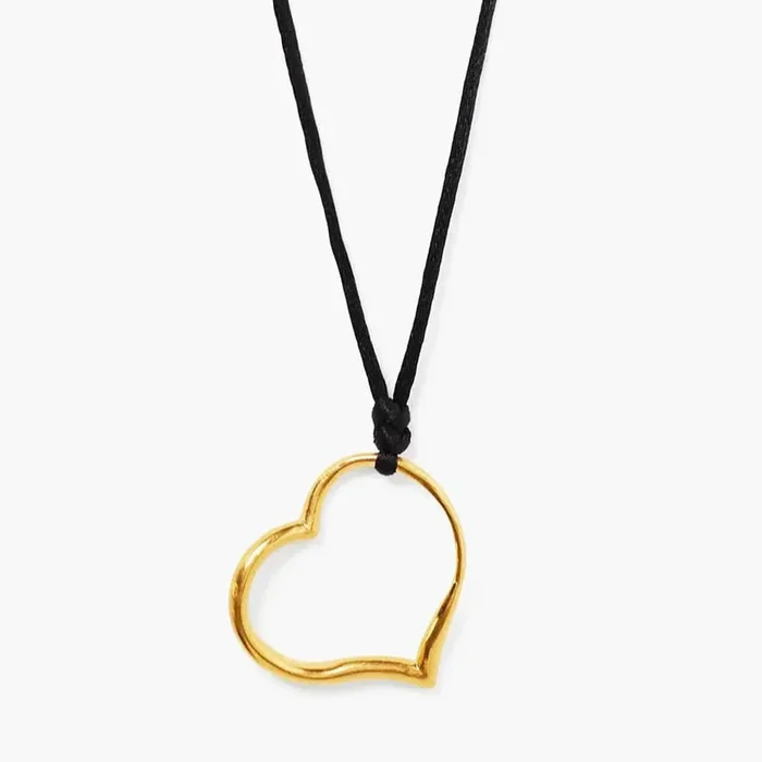 Open Heart Necklace Gold