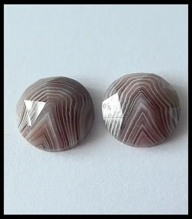 P0431 – 15.95 Ct Faceted Agate Gemstone Cabochons Pair