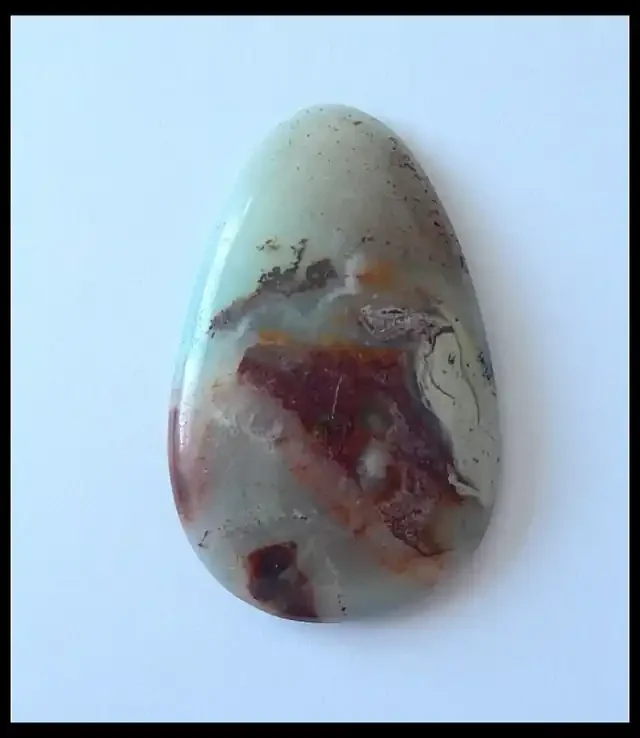 P0568 – 58.5Ct Natural Amazonite Gemstone Cabochon,Bi Color Amazonite
