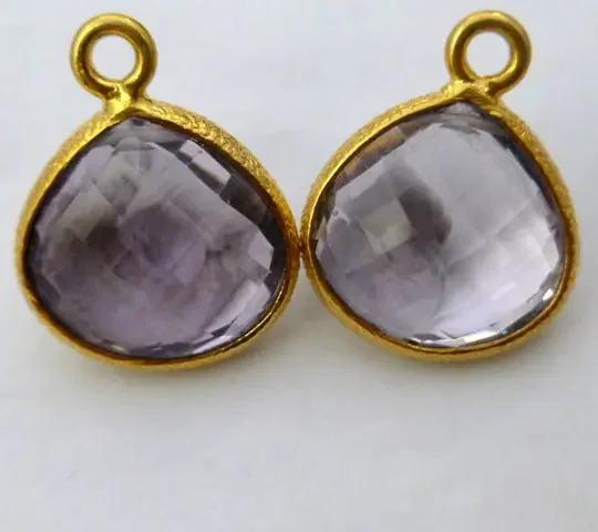 PAIR AMETHYST GEMSTONES EARRING BASE 12.6 CARATS RT969
