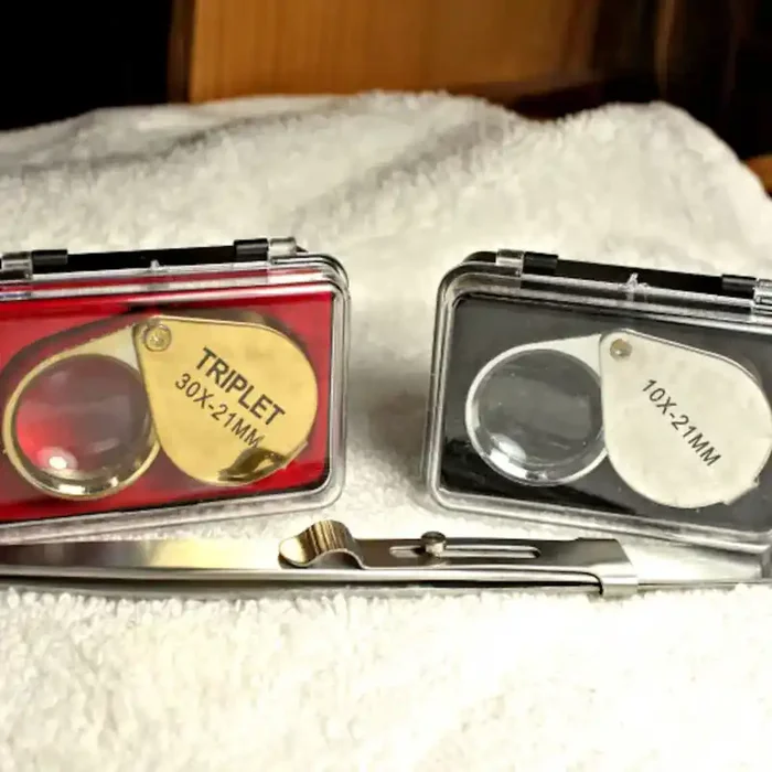 Pair, Chrome Jewelers Lapidary Loupes 10x, 30x