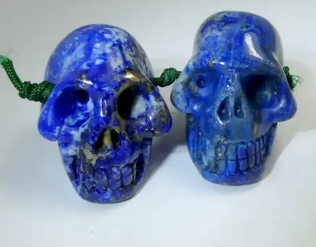 PARCEL 2 LAPIS LUZULI GEMSTONE SKULL 170.10 CTS RT 1858